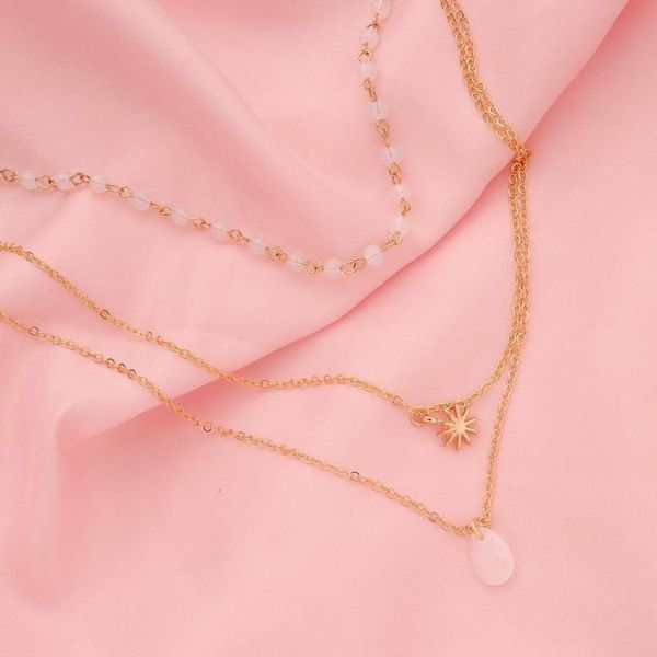 

chains necklace woman water drop necklaces women chain ladies pendant girl jewelry gold color trendy korean zinc alloy simple halskette, Silver