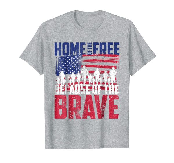 

home of the because of the brave memorial day t-shirt, White;black