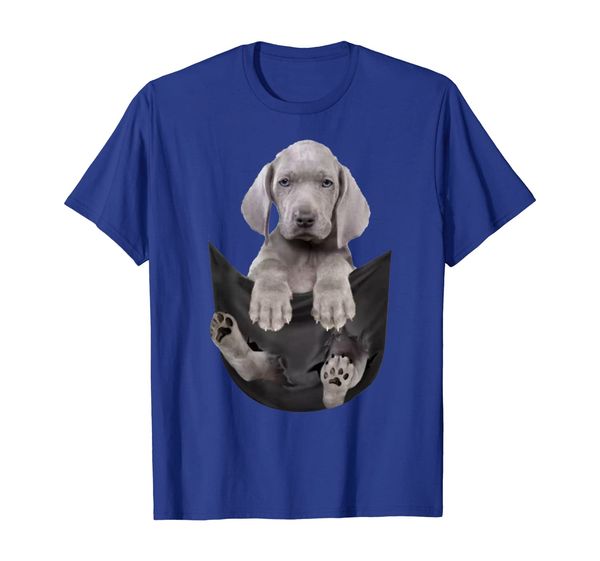 

weimaraner in the pocket - dog funny gift costume t-shirt t-shirt, White;black