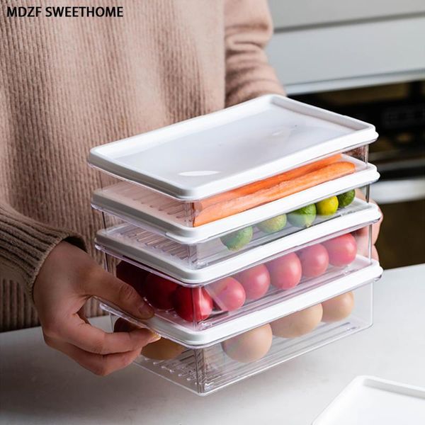 

storage bottles & jars mdzf refrigerator food containers can stacked grade pe vegetable fruit eggs dumpling kitchen organizer fresh box