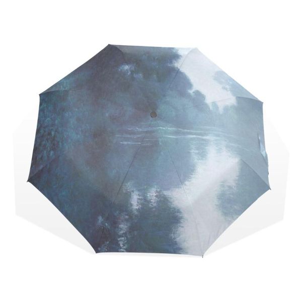

umbrellas monet arts oil painting seine river fully-automatic umbrella rain women parasol paraguas sunny windproof
