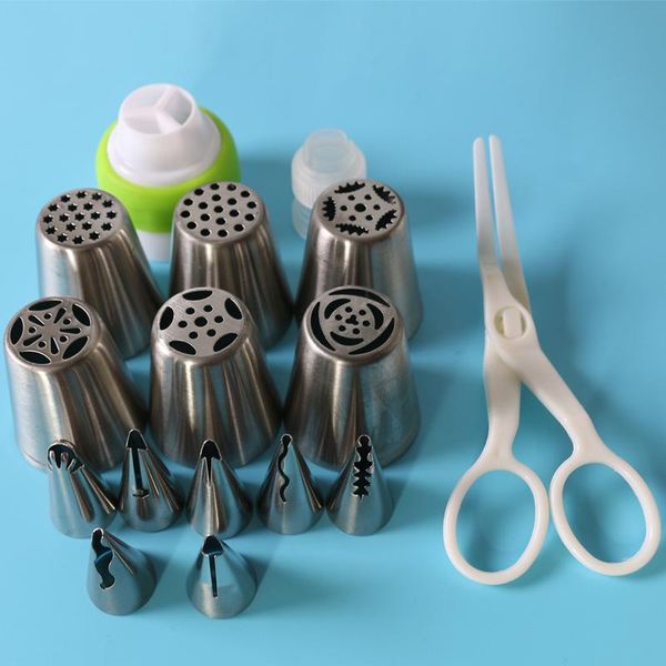 

baking & pastry tools stainless steel nozzle tips converter diy cupcake fondant sugarcraft cake decorating coupler set mold