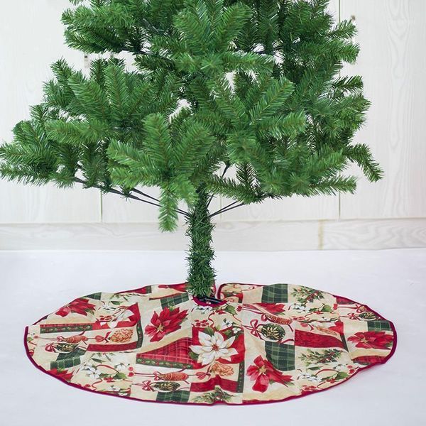 

christmas decorations 60/90cm for home cartoon printing santa claus tree skirt bottom decoration e