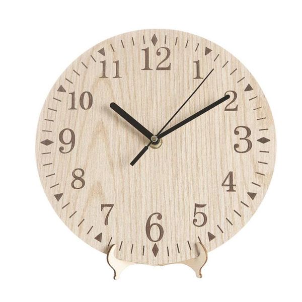 

wall clocks home wooden clock retro round numbers deskanalog living room decor