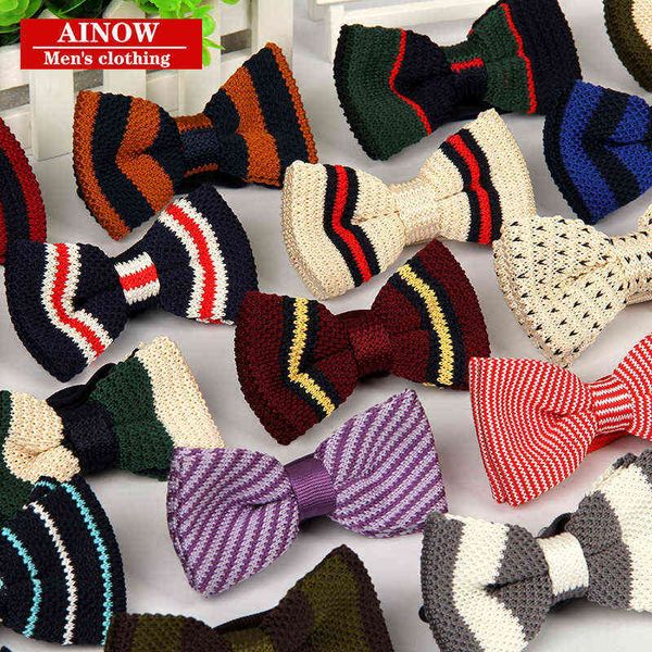 

men's korean fashion knitting multi-color bow tie dingshengzhou, Blue;purple