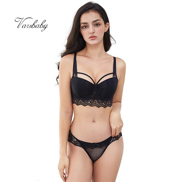 

varsbaby women lace floral brassiere adjusted-straps underwear push up bra sets 210122, Red;black