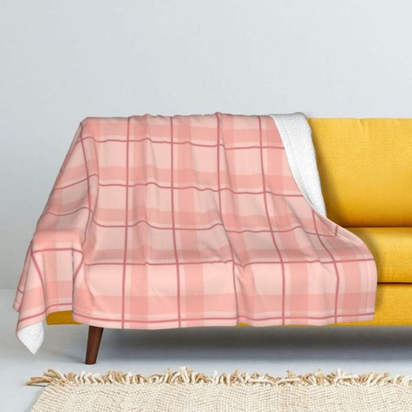 

blankets coral lattice pattern check plaid winter thicken double layer wool woolen blanket fleece throw soft bed linings