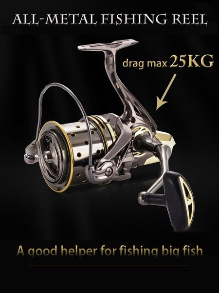 

all metal fishing reel 12000 series gx spinning wheel prevent seawater corrosion drag max 25kg carp long swheel