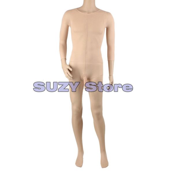 

Sexy Men Body stockings Transparent Bodysuit Pantyhose Opened Sheath Sleeve Tight Stocking Crotch Close Erotic Lingerie FX11