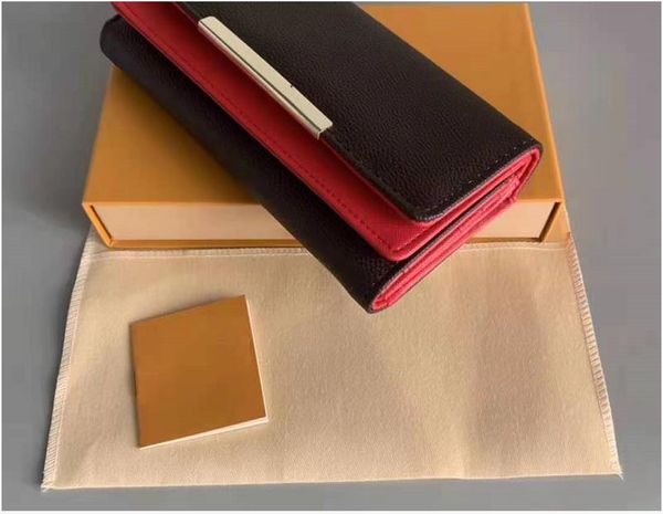 

frsingle zipper wallet the most stylish way to carry around money, cards and coins men leather purse card holder long business, women wallet, Red;black