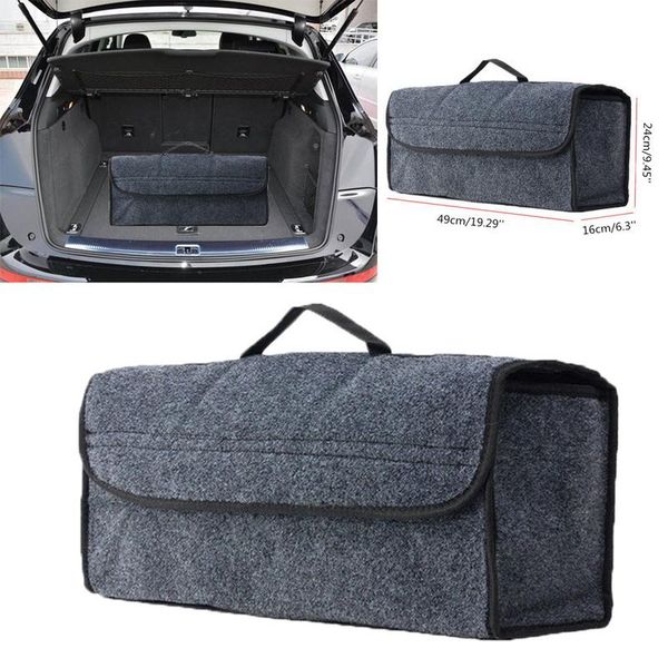 

car organizer 1pcs gray felt storage box trunk bag foldable portable