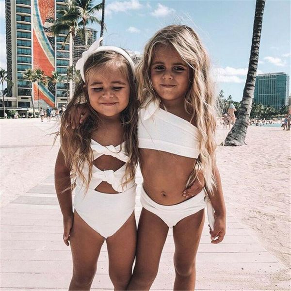 

one-pieces born kids baby girl swimsuit solid one piece swimwear bow-knot 0-3y swimsuits bathing suit beachwear tankini, Black