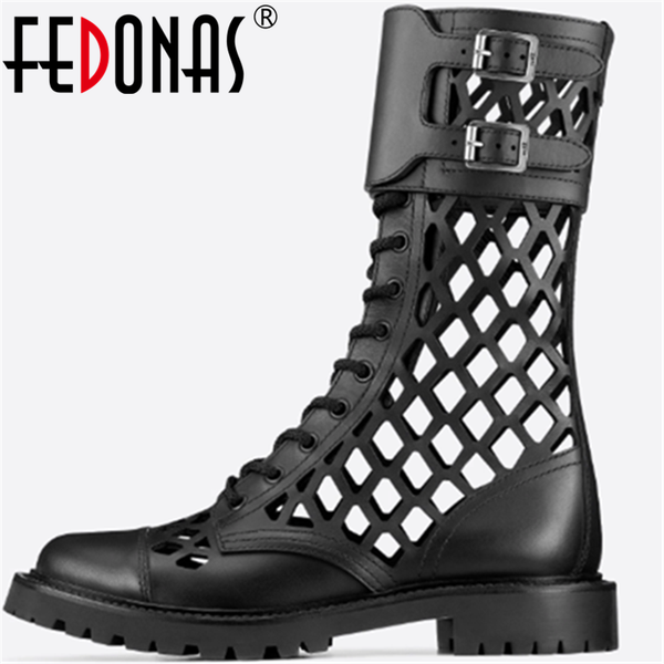 

dress shoes fedonas genuine leather women thick heels pumps spring summer metal buckle round toe 2021 retro party woman, Black