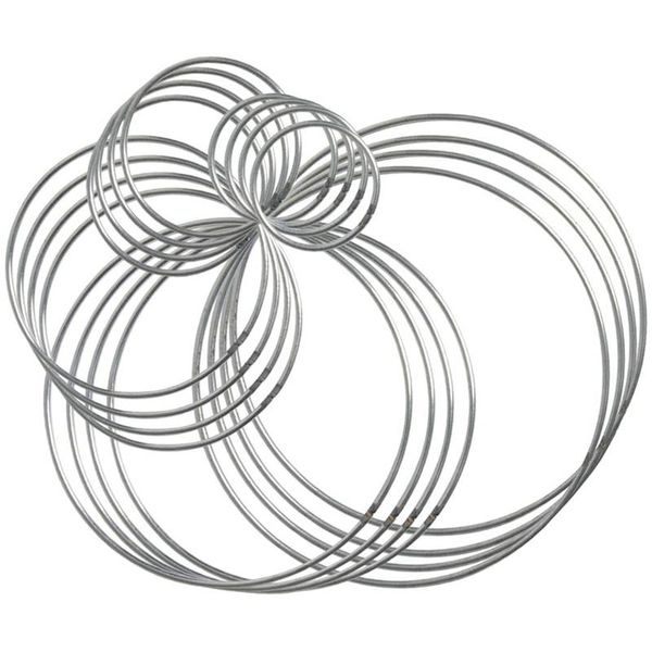 

20 pieces metal dream catcher rings hoops steel craft silver rings for crafts,macrame and other diy projects in 5 sizes