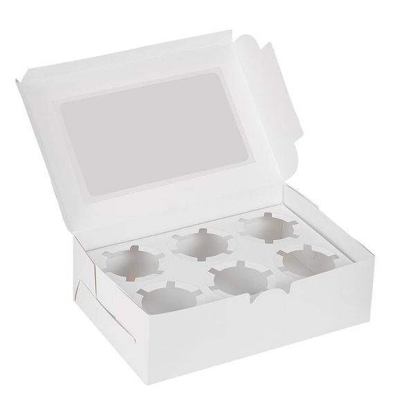 

toyvian 10pcs white paper packing boxes cupcake containers