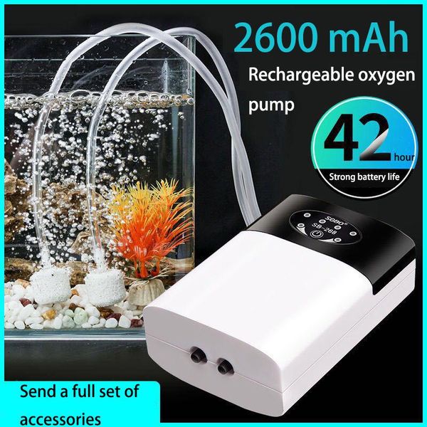 

air pumps & accessories oxygen pump practical usb charging portable exhaust stone ultra silent compressor fish tank aquarium dual-purpose