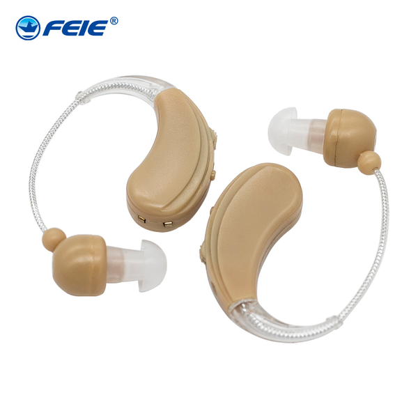 

behind ear hearing aid amplifier rechargeable voice sound medico aids s-109s deafness earphone audiophone couts