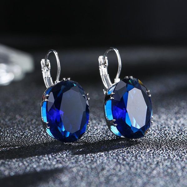 

dangle & chandelier moonrocy silver color crystal earrings for women blue black champagne party girls gift drop jewelry wholesale earring