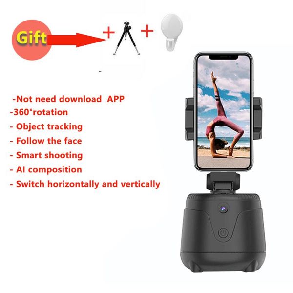 

selfie monopods ai auto face tracking gimbal stabilizer phone tripod 360 rotation live smart follow-up po vlog video recorder no need app
