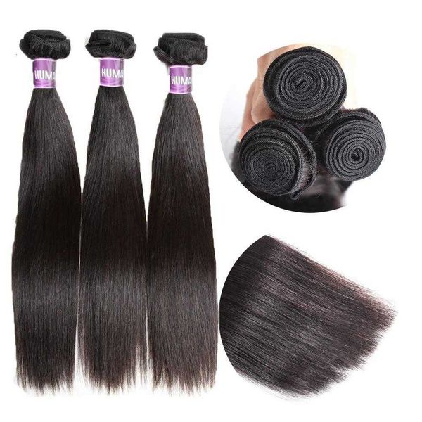 

wig real 10a straight human hair curtain, Black