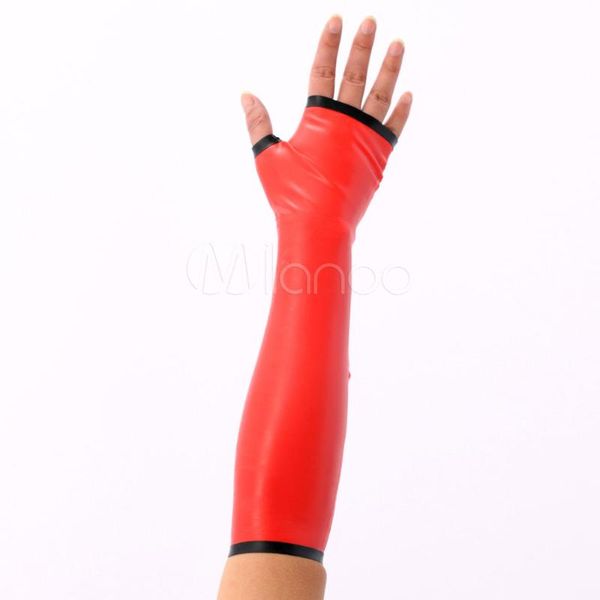 

party masks womens red open finger gloves shiny metallic lycra women spandex cosplay costume suit accessory
