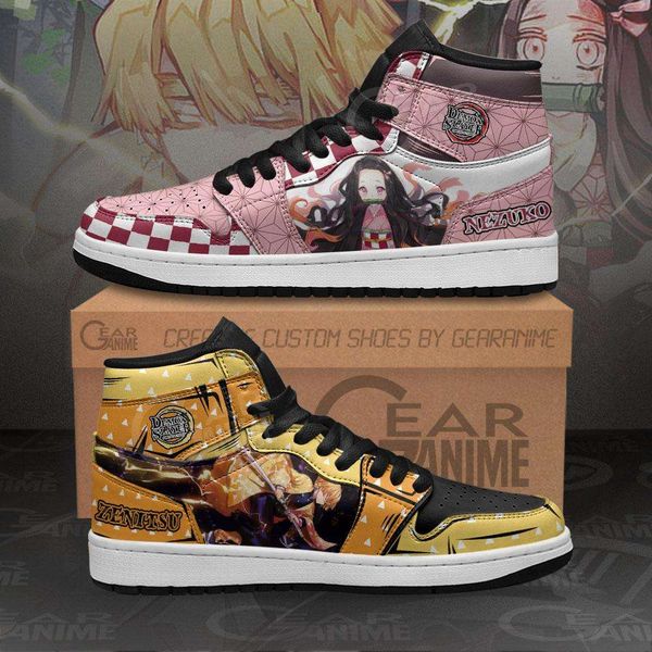 

zenitsu & nezuko sneakers demon slayer anime shoes