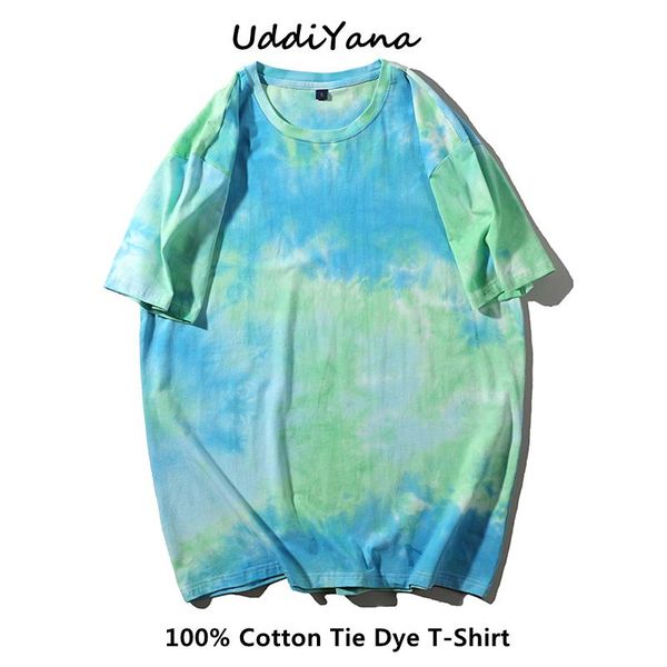 

women's t-shirt 2021 summer vintage oversized t-shirts tie dye cotton tee men's harajuku sweatshirt skateboard y2k tracksuit, White