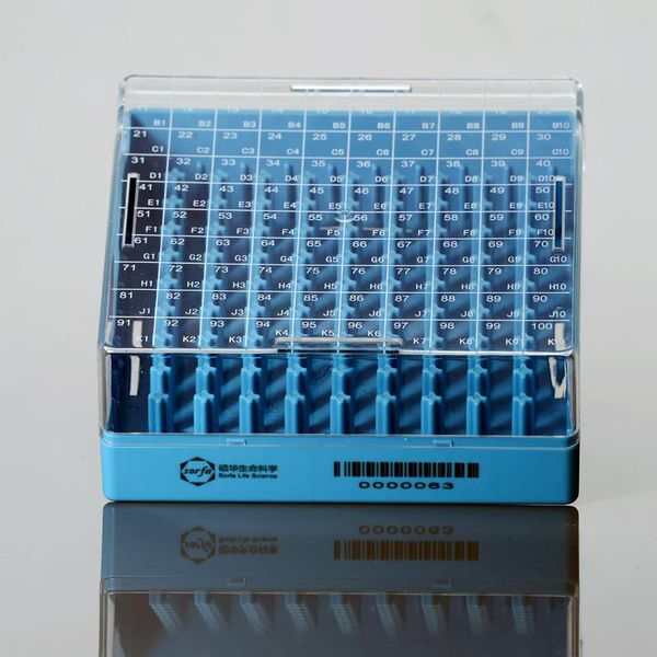

lab supplies 100well 0.5/1.5ml 2d cryopreserved tube box, pc, blue