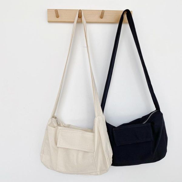 

cross body canvas cotton zipper women's bag preppy style ladies shoulder japan youth middle crossbody whole sale
