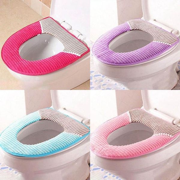 

colorful warm soft washable toilet seat cover mat set for home decor closestool mat seat case toilet lid cover accessories