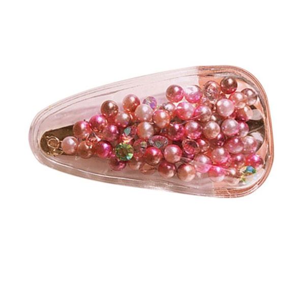 

colorful pearl sequins stuffed hairpin candy color clear pvc bb hair side clip for children kids babies cute hair accessories, Slivery;white