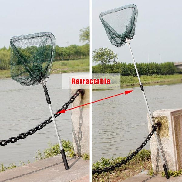 

fishing accessories aluminum alloy 190cm retractable net telescoping foldable landing pole folding for