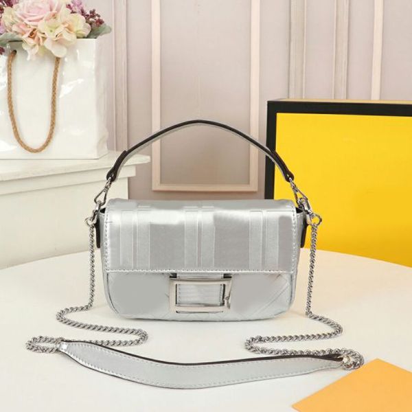

crossbody handbags chain shoulder bag flap messenger bag genuine leather embossed f letter baguette bag detchable shoulder strap hand bags