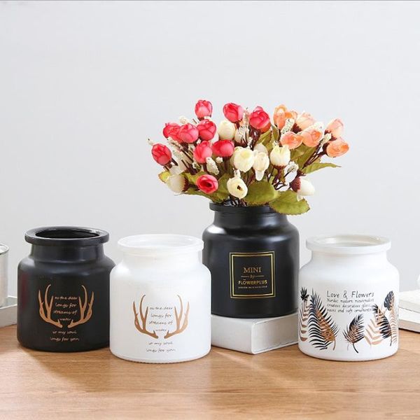 

vases creative modern simple glass vase bronzing black hydropared plant light luxury living room floral decoration