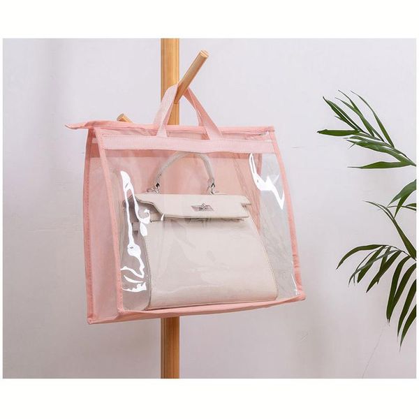 

storage boxes & bins dust cover bag home bedroom wardrobe transparent handbag organizer sealed leather moisture-proof protect