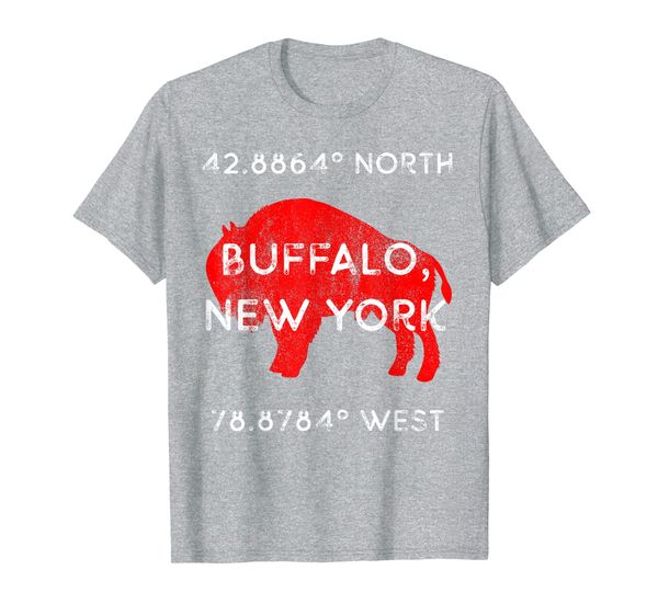

buffalo, ny pride - latitude and longitude coordinates t-shirt, White;black