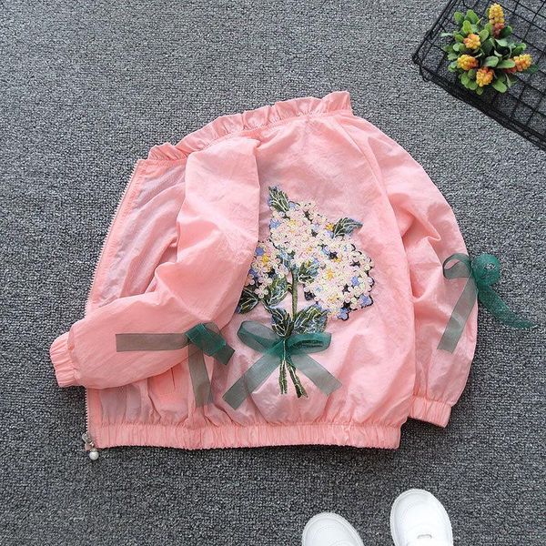 

jackets fashion girls toddler kid 1-6t floral for baby girl spring clothes long sleeve cute sweet back flower print coat outwear, Blue;gray