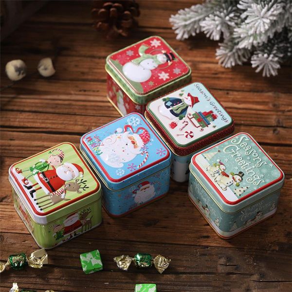 

gift wrap christmas box 1pc square bump candy xmas storage iron boxes children's 0814#30
