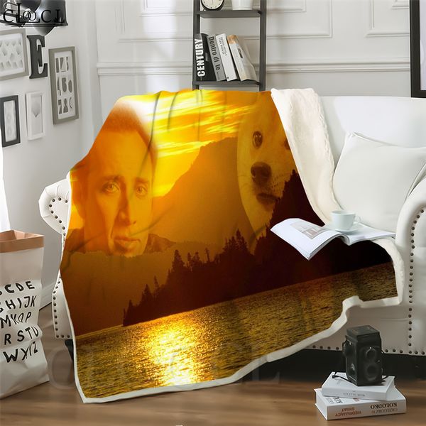 

cloocl movie star nicolas cage 3d print hip-hop style air conditioning blanket sofa teens bedding throw blankets plush quilt