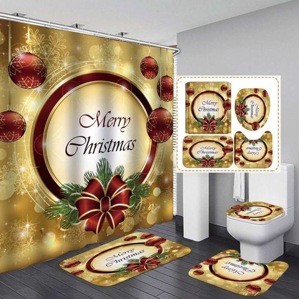 

christmas bell christmas seri digital printing polyter shower curtain