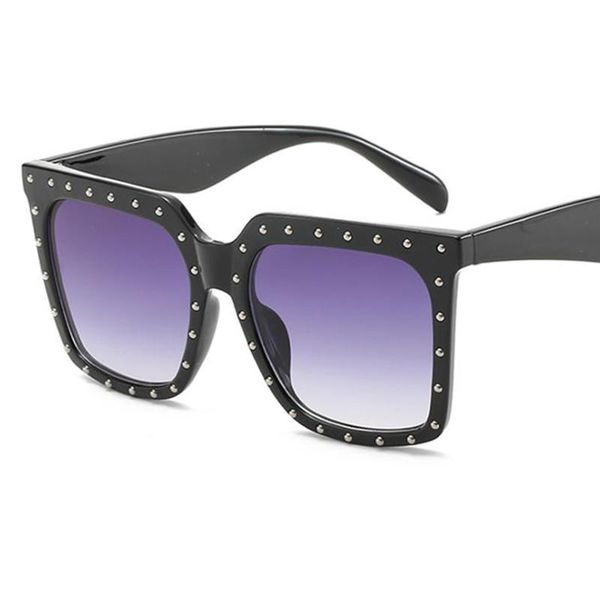 

anti-uv ornamenta women men eyeglasses oversize frame sun goggles square & rivet spectacles qhuxq fashion design glasses a++ sunglasses msvq, White;black