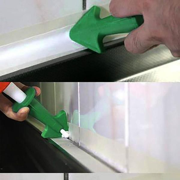 

squeegees 3pcs glue nozzle rubber gluing caulk scraper caulking grouting tool green 6.5r+10r+13r scrape 30j14