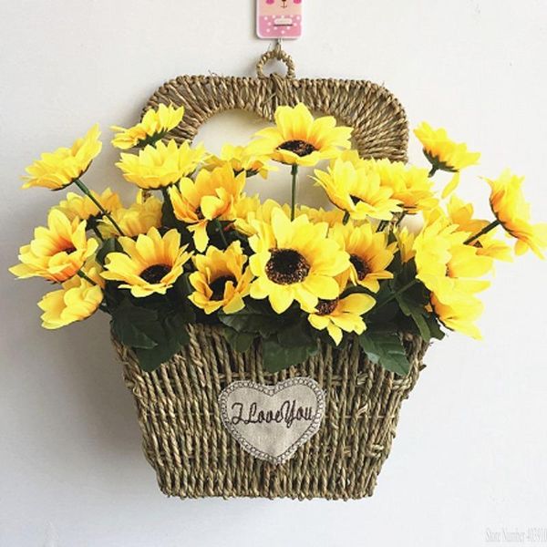 

decorative flowers & wreaths 1 bouquet lifelike artificial sunflower plastic heads home party decorations props