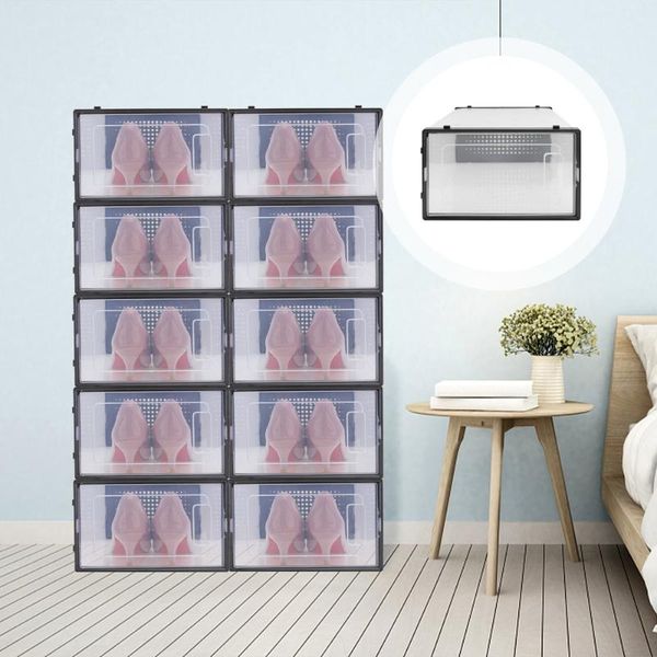 

1pc transparent shoe storage box clamshell type shoe box thickened case