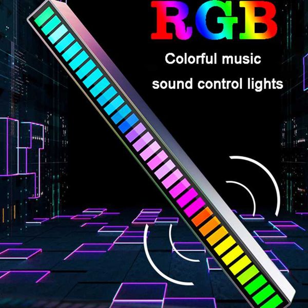 

night lights 32 led sound control light, voice-activated pickup rhythm lights, creative colorful music ambient light bar