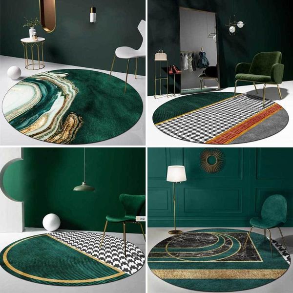 

carpets 2021 fashion modern simple abstract green and gold qianbird living room bedroom non-slip floor mat carpet customization