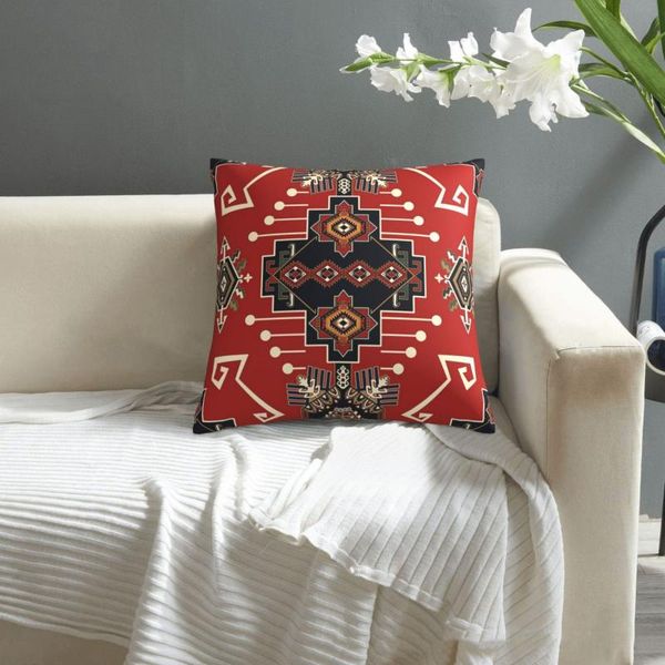 

pillow geometric red ethnic pattern pillowcase printed cushion cover sofa waist