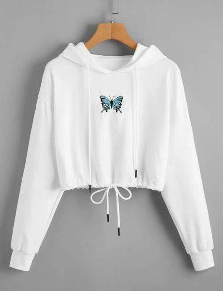 

2021 spring / autumn fashion women's round collar short comfortable large size long sleeve loose street shoodie 2cv8, Black