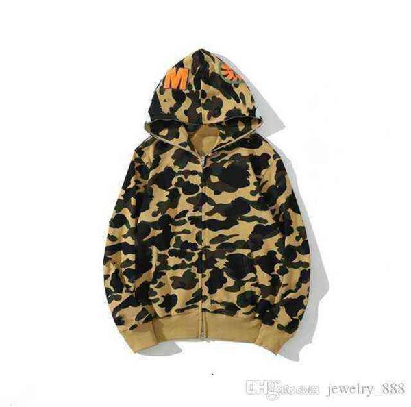 

fashion designer hoodie shark coat luminous cardigan hoodie men's women's hip hop fashion brand black and white color camouflage