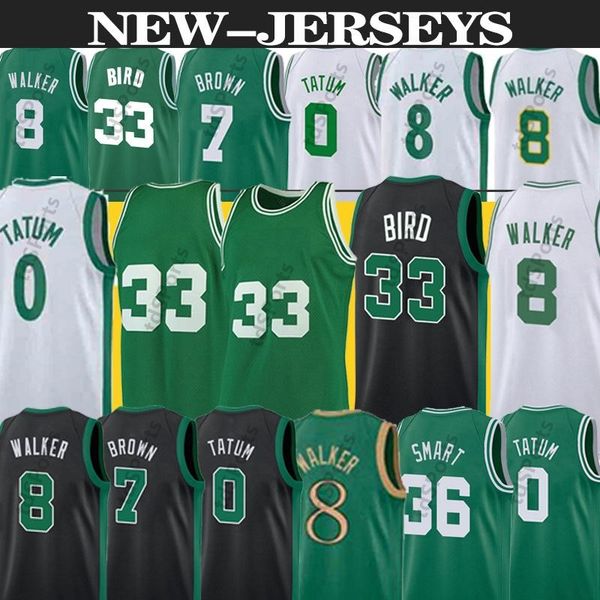 

jayson 0 kemba 8 walker 33 2021 new basketball jersey men's jaylen 7 brown marcus 36 smart green black basketball jerseys top, Black;red